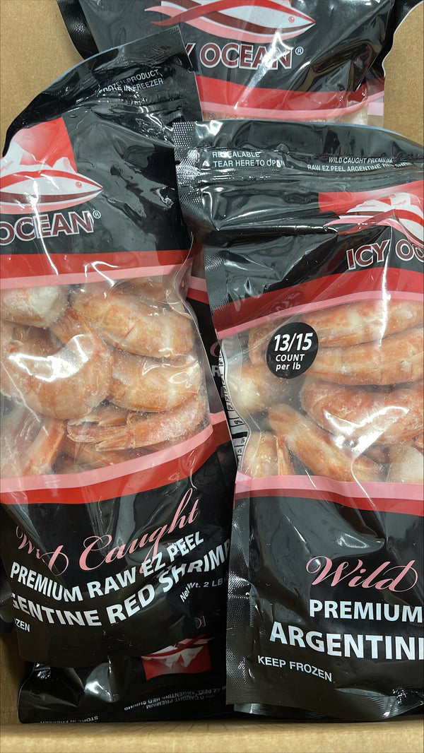 Shrimp (Red), 13-15, EZP, Wild, Frozen, Argentina, NW, 20 lb, 10x2lb