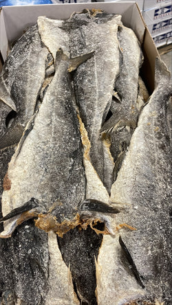 Saithe (Dried Salted), 10-12pcs/case, Bone In, Chilled,  Norway, NW 50 lb