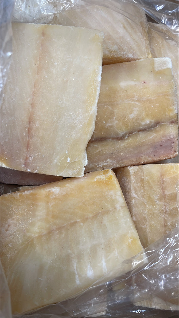 Halibut (Atlantic), Portions, 1-6 oz, Random Size, Skinless, Boneless, Frozen, IQF, SPAIN, NW, 1x10lb