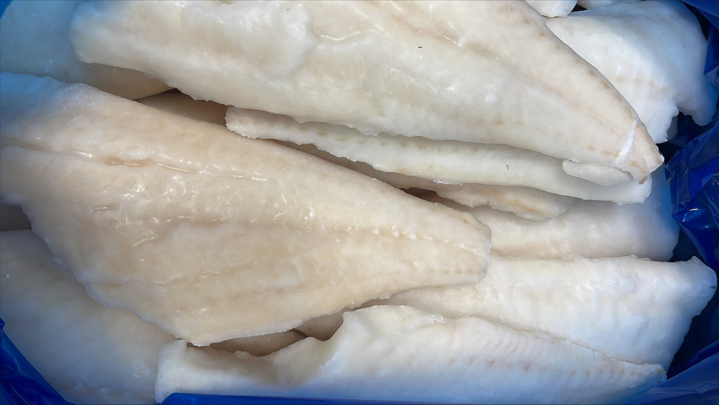 Haddock, 7 oz, Fillet, 100%, Skinless, Boneless, Frozen, IQF, PBO, Light treated, China, 5-8% glazing, NW, 10 lb