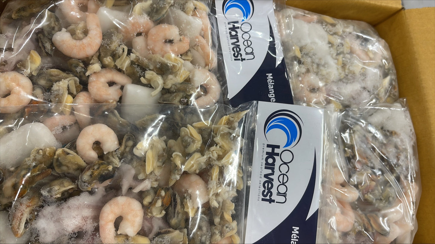 Seafood Mix, 5-Mix, Frozen, NW, 20 lb, 20 x 1 lb