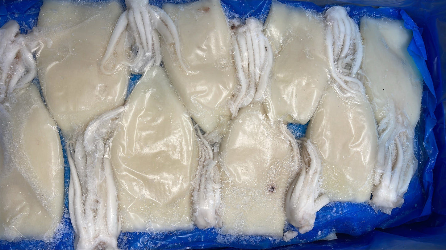 Squid, (Arrow), U10, Tubes & Tentacles, Cleaned, Frozen, NW, 22.05 lb, 2 x 5 kg