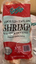 Shrimp (Black Tiger), 8-12, Cooked PDTO, Frozen, Vietnam,  NW, 10 lb, 5x2lb