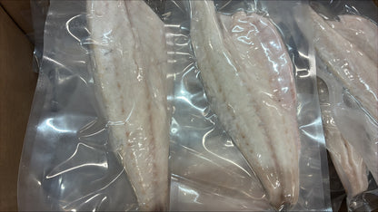 Sea Bass (European), Fillet, 5-6 oz, skin on, Boneless, Frozen, IVP, NW 1 x 5kg (11.023lb)