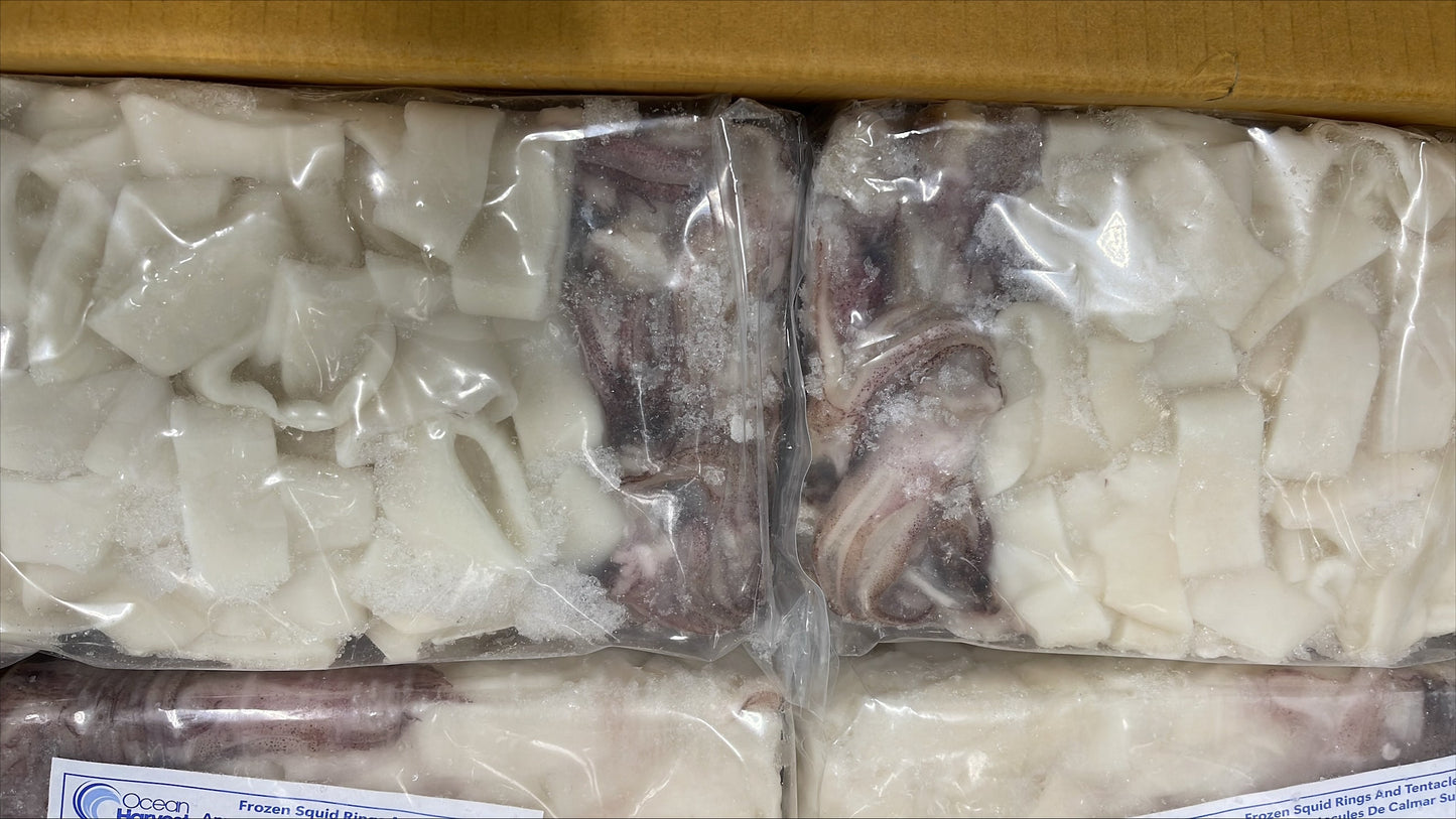 Squid (Loligo Raw), U10 Rings & Tentacles, Frozen,  Thailand, NW, 30 lb