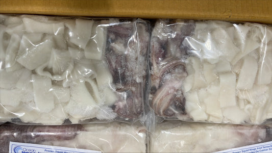Squid (Loligo Raw), U10 Rings & Tentacles, Frozen,  Thailand, NW, 30 lb