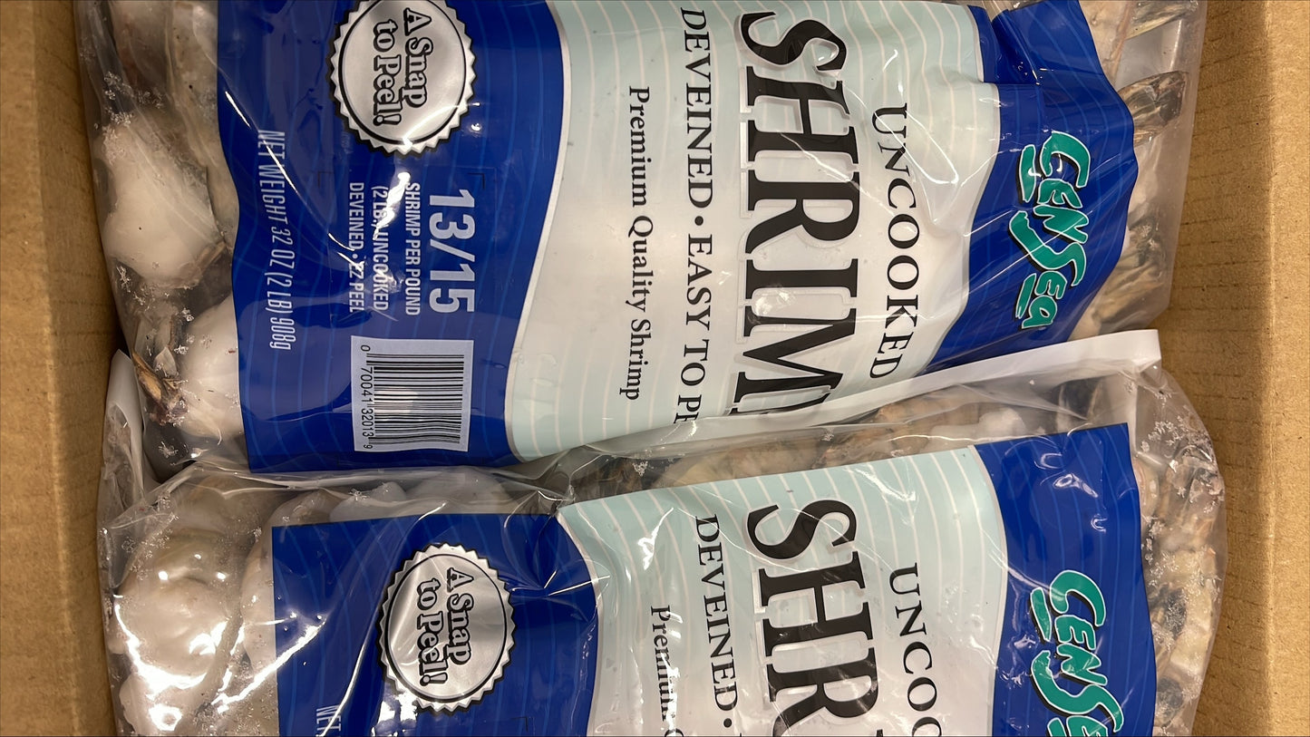 Shrimp (Black Tiger), 13-15, EZP, Frozen, IQF, Vietnam,  NW, 20 lb, 10 x 2 lb