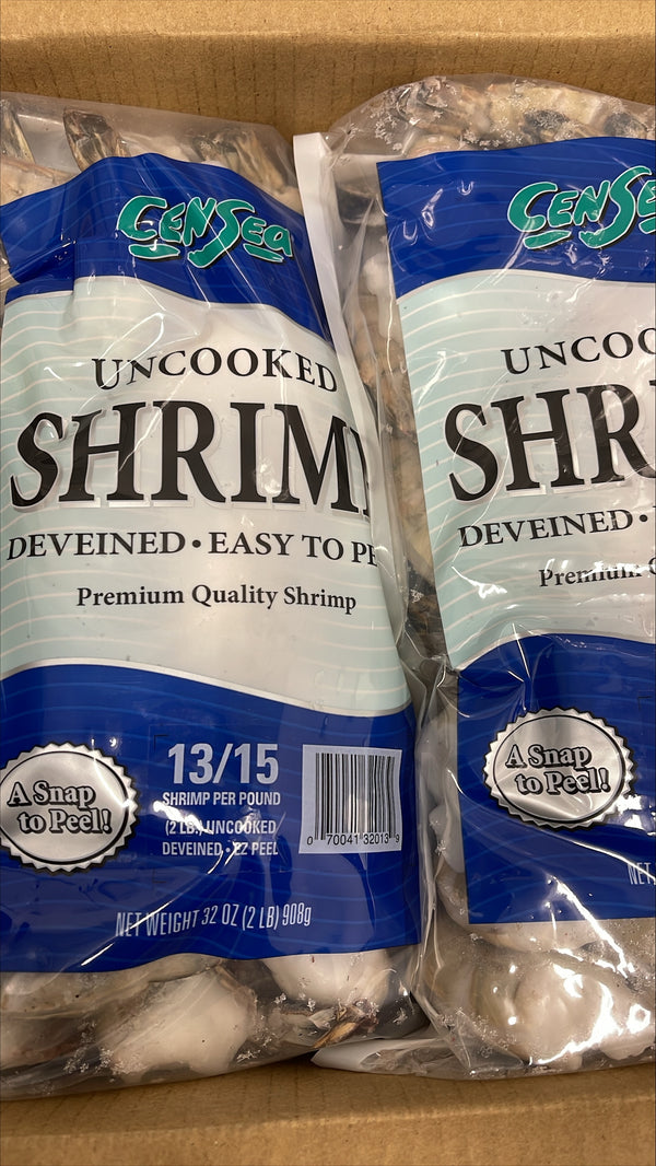 Shrimp (Black Tiger), 13-15, EZP, Frozen, IQF, Vietnam,  NW, 20 lb, 10 x 2 lb
