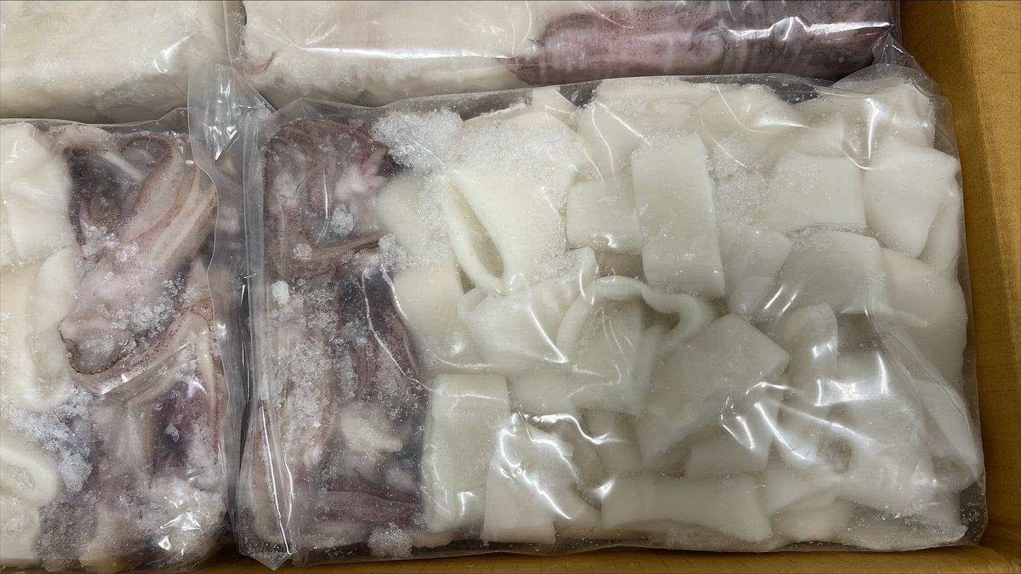 Squid (Loligo Raw), U10 Rings & Tentacles, Frozen,  Thailand, NW, 30 lb