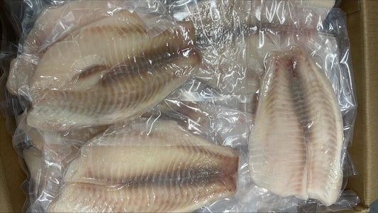 Tilapia, 5-7 oz, Fillets, Frozen, IVP, China, NW, 10 lb