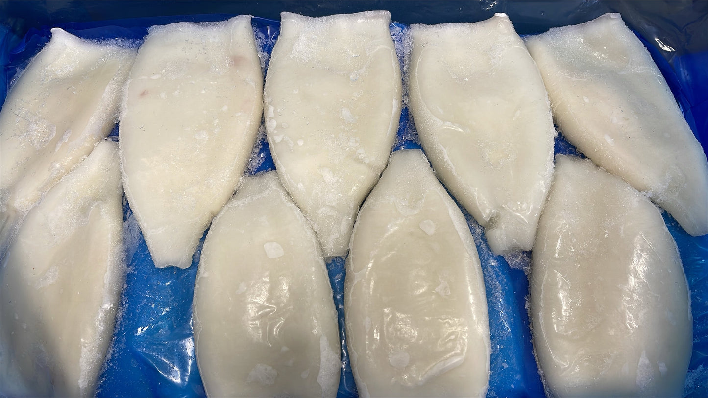 Squid, (Arrow), U10, Tubes, Cleaned, Skin Off, Frozen, NW, 22.05 lb, 2 x 5 kg