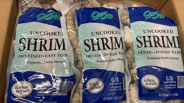 Shrimp (Black Tiger), 6-8, EZP, Frozen, IQF, Vietnam,  NW, 20 lb, 10 x 2 lb