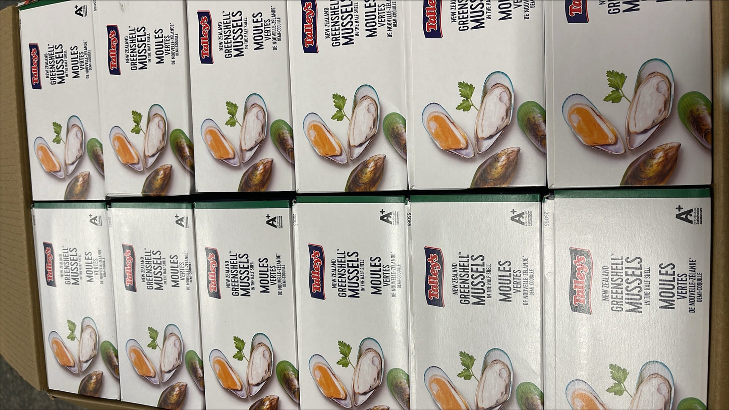 Mussels,(Half Shell),Large,Frozen,NW,24 lb,12 x 2 lb