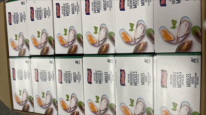 Mussels,(Half Shell),Large,Frozen,NW,24 lb,12 x 2 lb