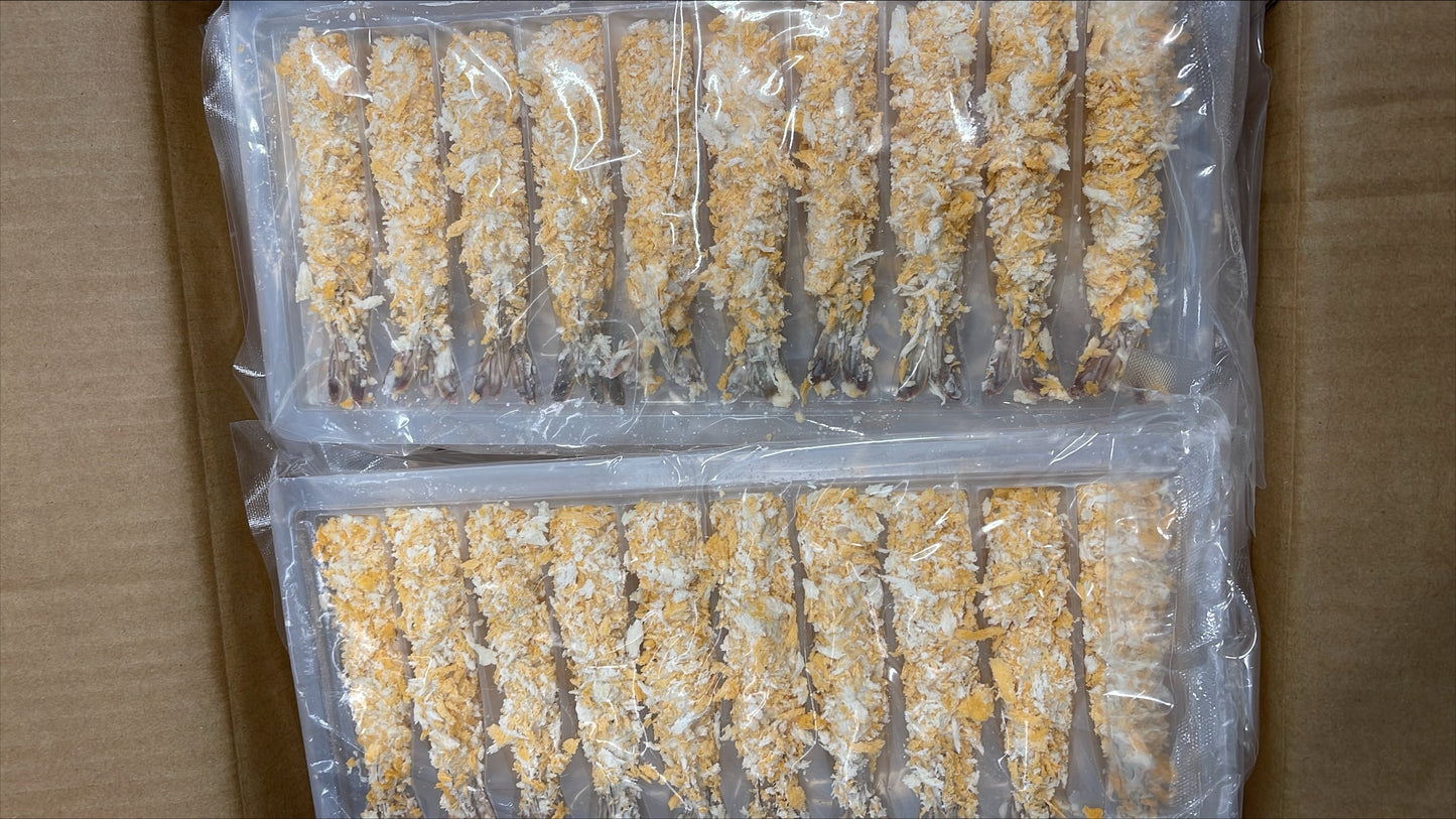 Shrimp, (White), 21-25, Torpedo Breaded, Raw, Frozen, NW, 4 kg, 20 x 200 g
