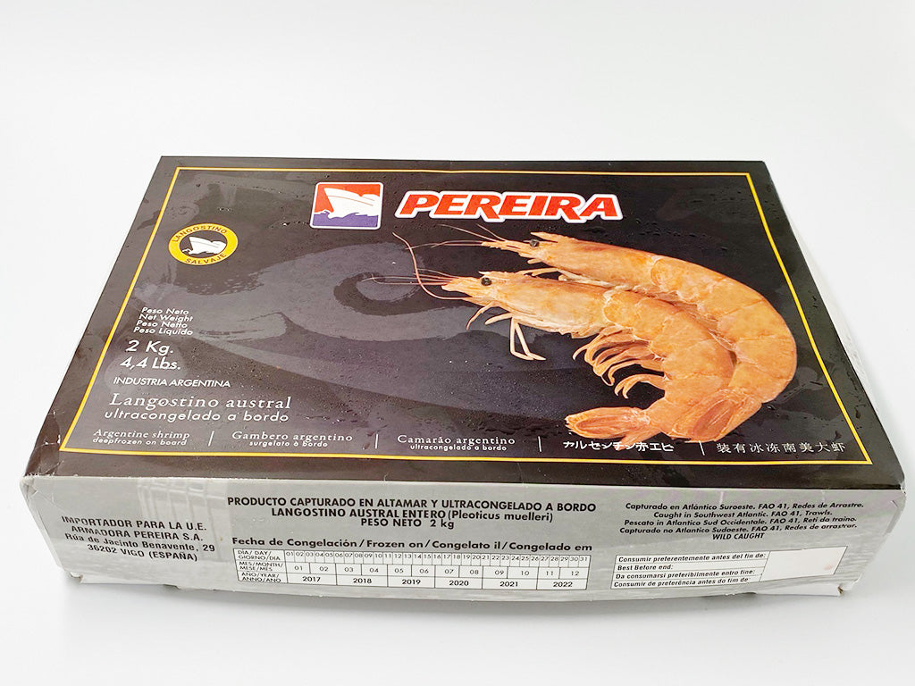 Shrimp, (Red), L1 10-20 pc/kg, Head On, Frozen, NW, 12 kg, 6 x 2 kg