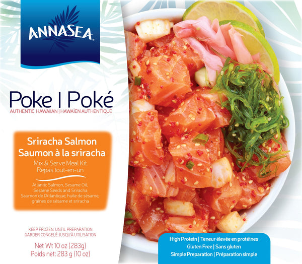 Poke Kits (Sriracha Salmon), 10 oz, Frozen, NW, 7.5 lb , 12 x 10 oz