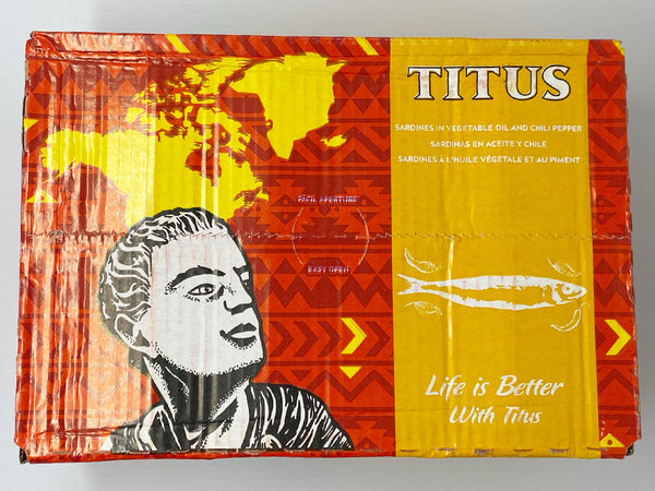 Sardines, Whole, Canned, Soybean Oil, Titus, NW 6.25kg (125gx50)